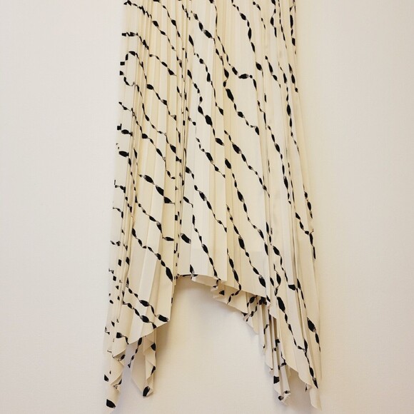 Helmut Lang Silk Printed Pleated Size 4 Women Skirt - Picture 3 of 11